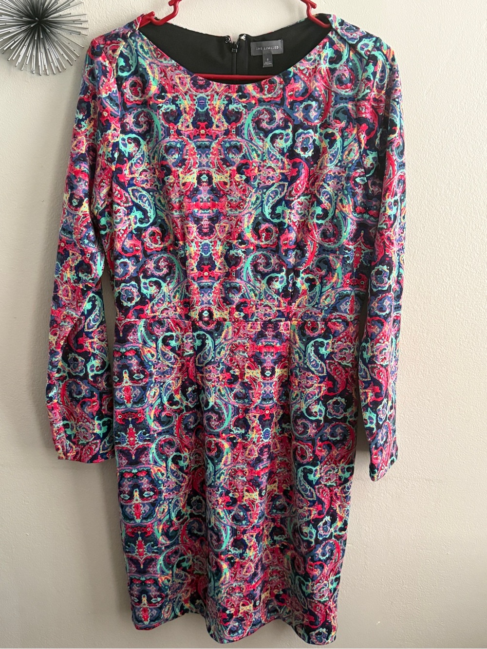 The Limited Multicolor Paisley Long-Sleeve Shift Dress